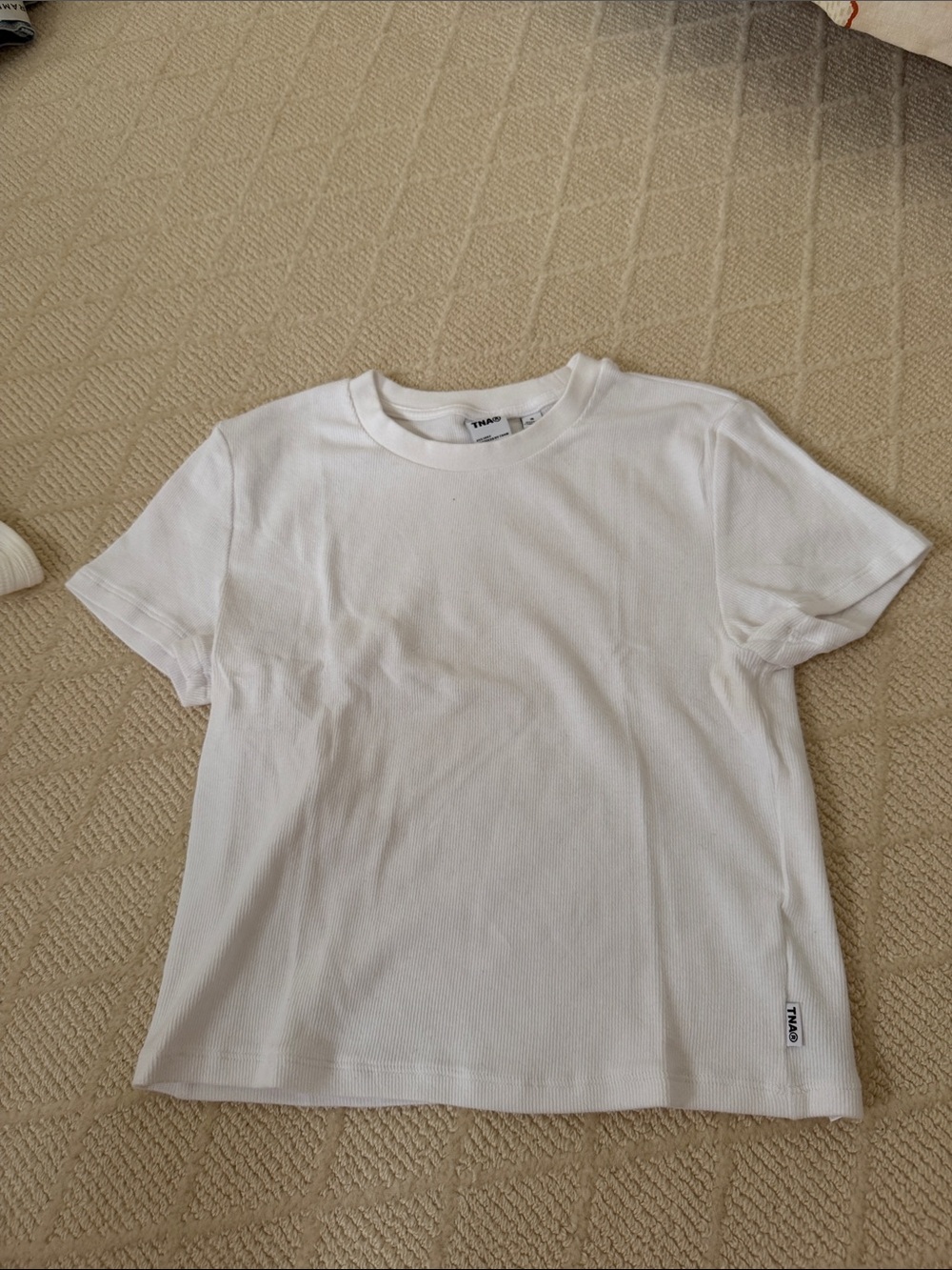 Aritzia White Short Sleeve Crew Tee